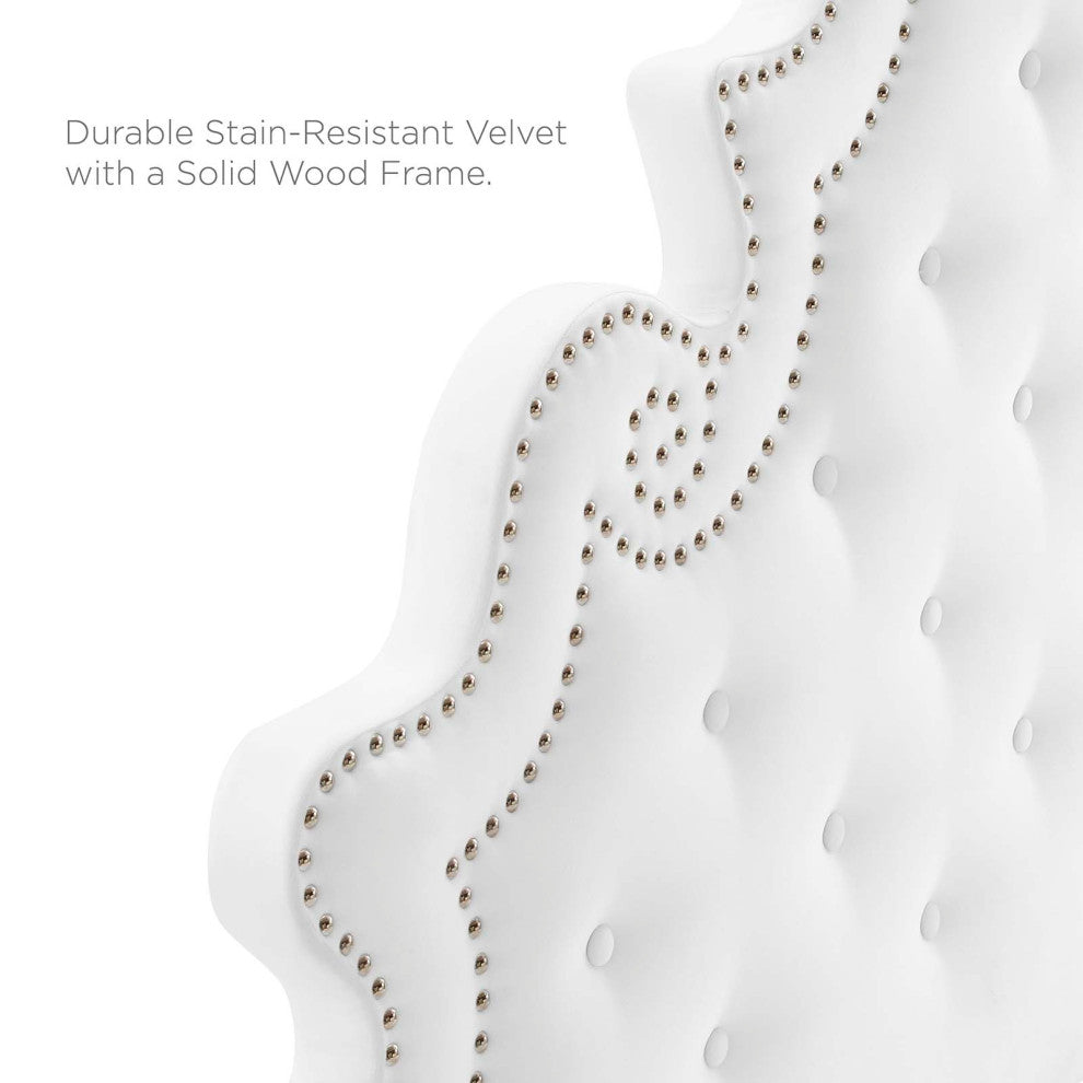 Diana Tufted Performance Velvet Twin Headboard White