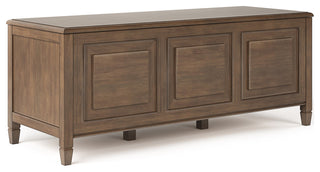 Connaught Solid Wood Entryway Storage Bench, Natural Aged Brown