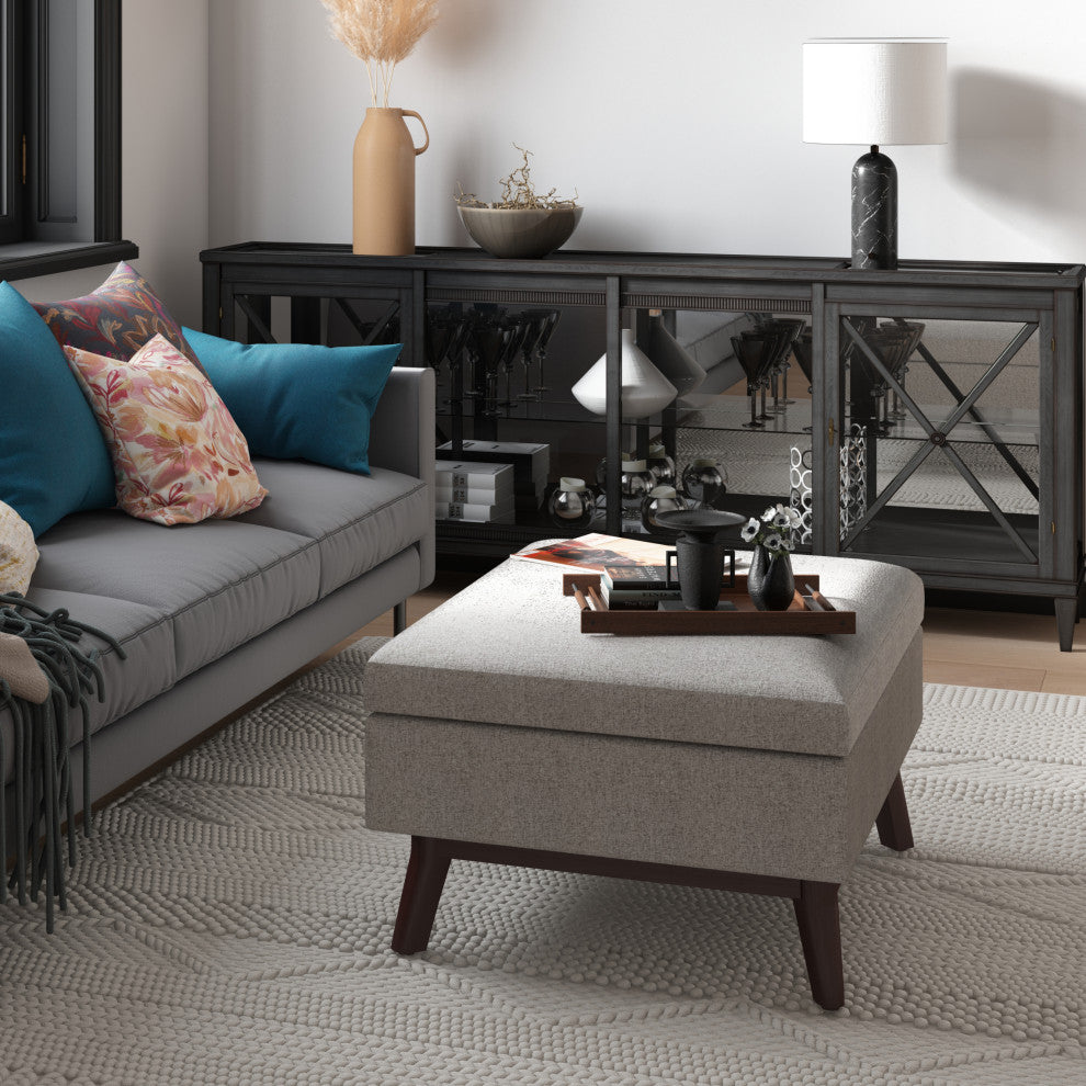 Owen Coffee Table Storage Ottoman, Cloud Gray