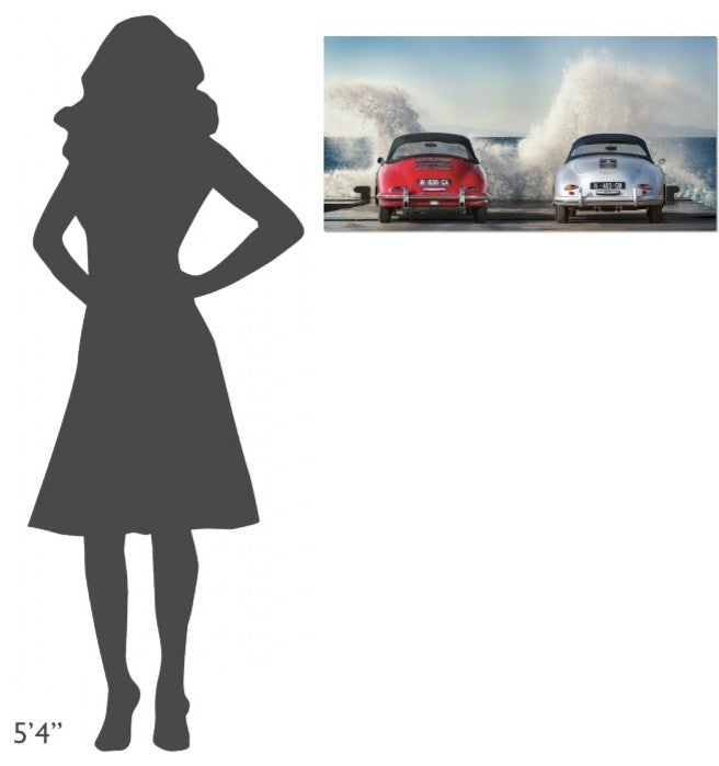 "Ocean Waves Breaking on Vintage Beauties" Canvas by Gasoline Images, 36x18"