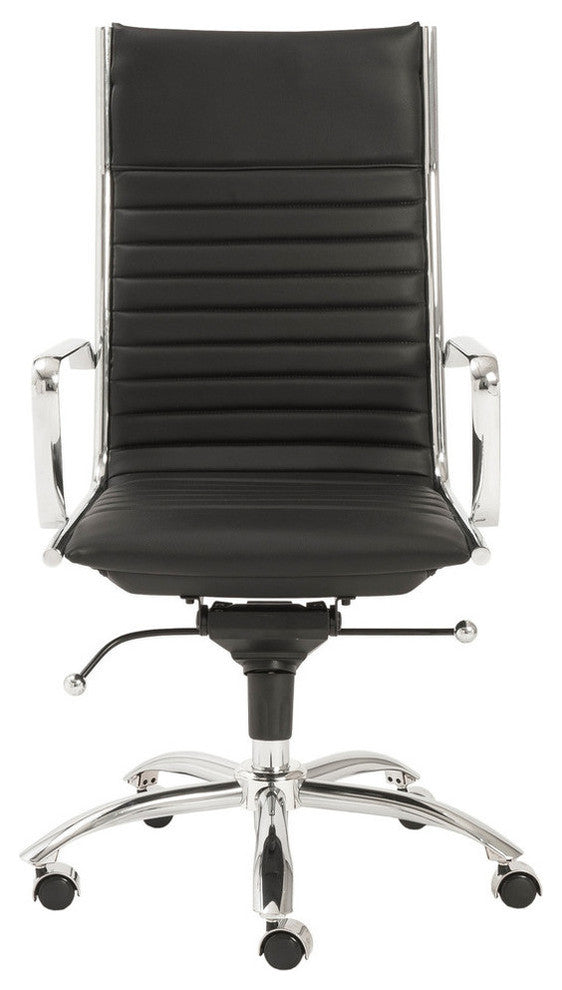 Dirk High Back Office Chair, Black/Chrome