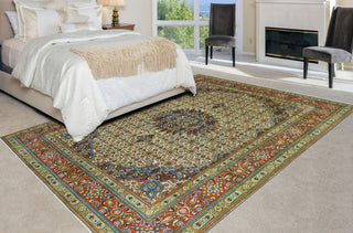 Fine Vintage Distressed Colby Ivory/Red Rug, 6'6x9'8