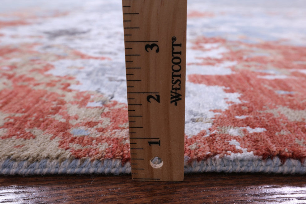 Modern Handmade Wool and Silk Rug 9' 0" X 12' 0" Q7198