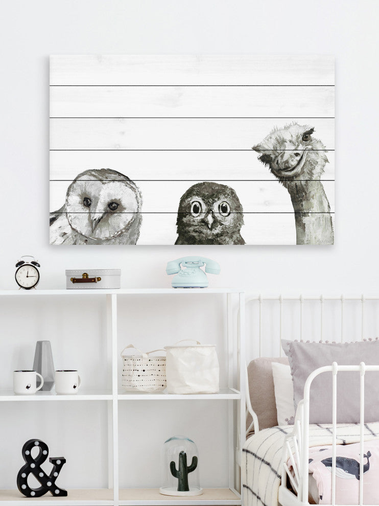 "The Big Eyes" Painting Print on White Wood, 60x40