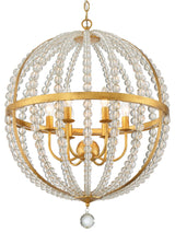 Crystorama Lighting Group ROX-A9006 Roxy 6 Light 22"W Pendant - Antique Gold