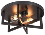 Rivers, 2-Light Flush Mount, Black Finish