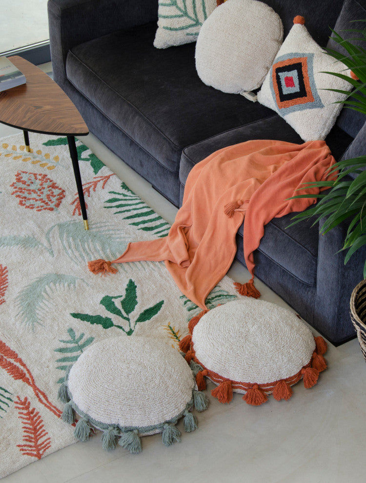 Circle Cushion, Natural/Terracota