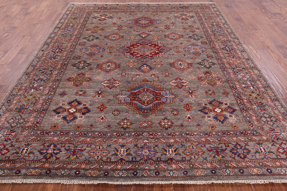 Super Kazak Hand Knotted Wool Rug 8' 2" X 10' 1" Q7693