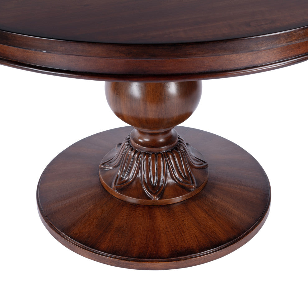 Evie 48" Round Pedestal Dining Table, Antique Cherry