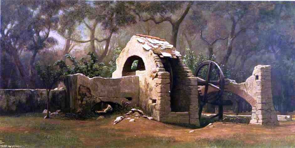 Elihu Vedder The Old Well- Bordighera, 15"x30" Gallery Wrapped Canvas Print