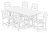 La Casa Cafe 7-Piece Farmhouse Dining Set, White