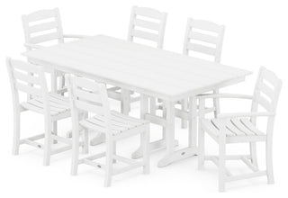 La Casa Cafe 7-Piece Farmhouse Dining Set, White