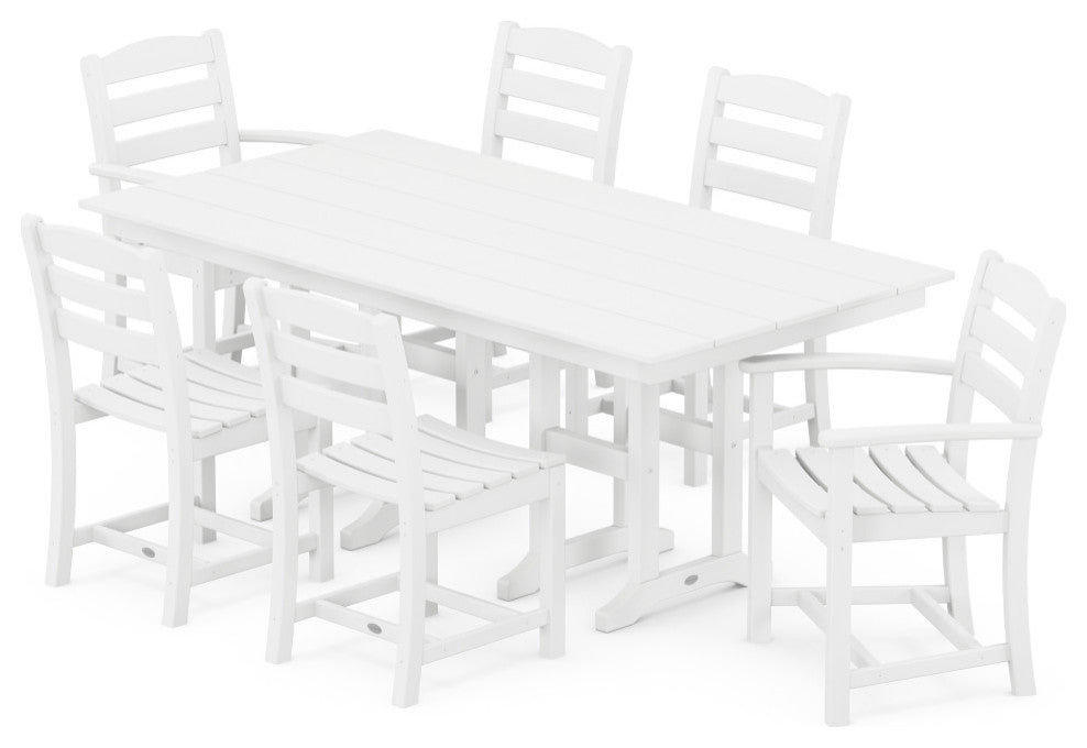 La Casa Cafe 7-Piece Farmhouse Dining Set, White