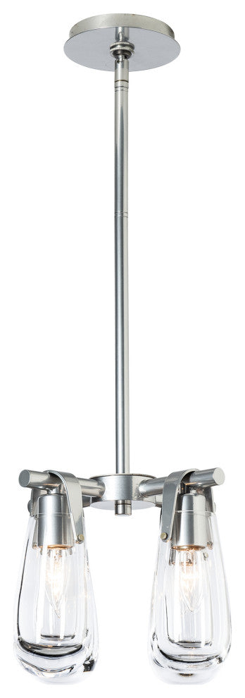 Eos Semi-Flush/Pendant, Sterling Finish, Clear Glass