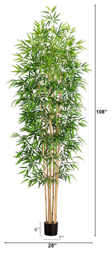9ft. Artificial Bamboo Tree With Real Bamboo Trunks
