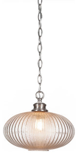 Carina 1-Light Chain Hung Pendant, Brushed Nickel