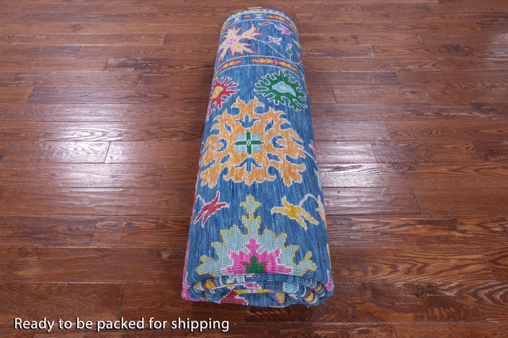 9' 0" X 12' 2" Hand-Knotted Turkish Oushak Wool Rug - Q14938