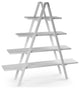 4 Tier A-Frame Wooden Display Shelf, White