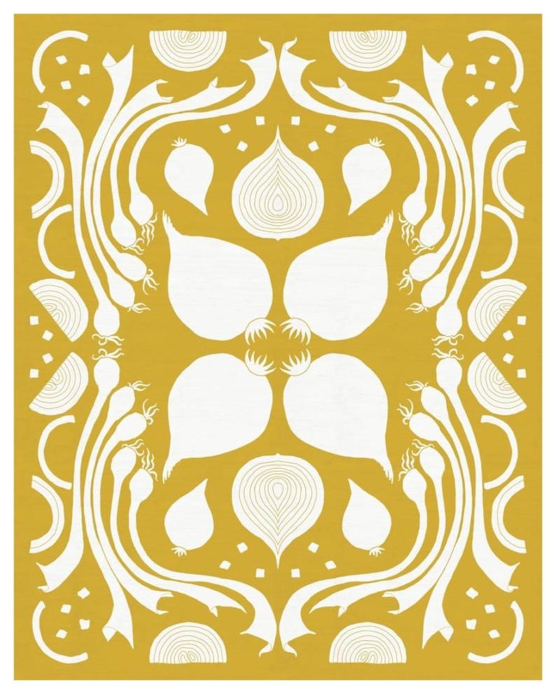 "Retro Onion Otomi Silhouette" Digital Paper Print by Elyse DeNeige, 18"x22"