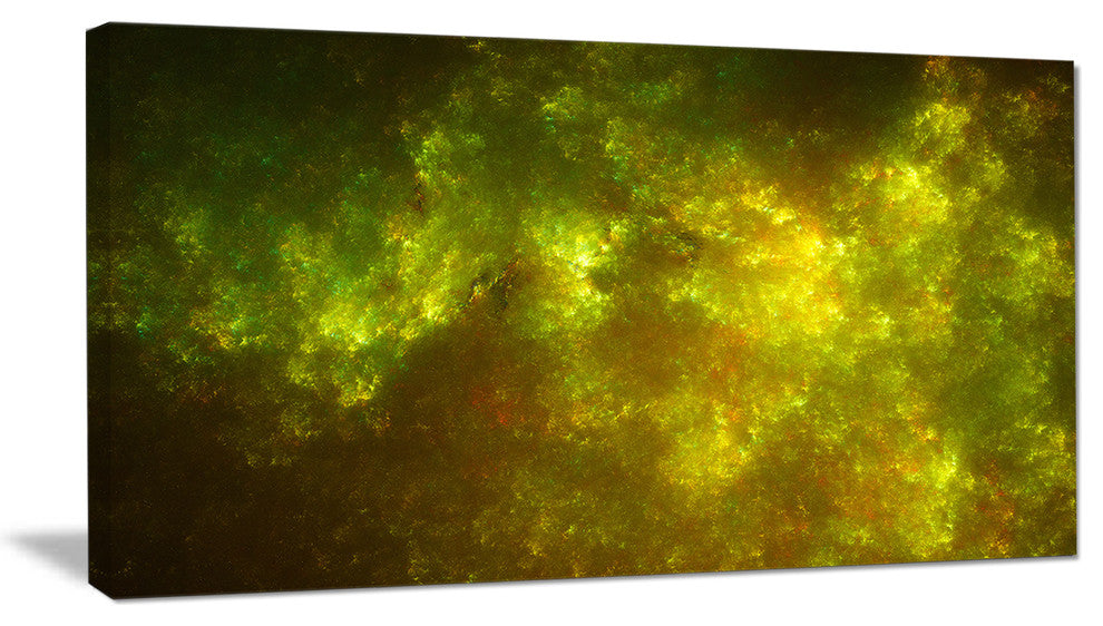 Clear Golden Starry Fractal Sky, Abstract Canvas Art Print, 32x16