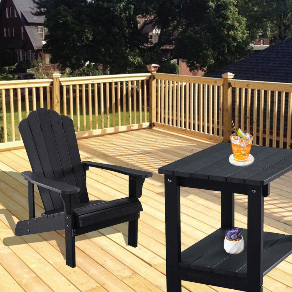 Orlando Plastic Wood Adirondack Chair, Black