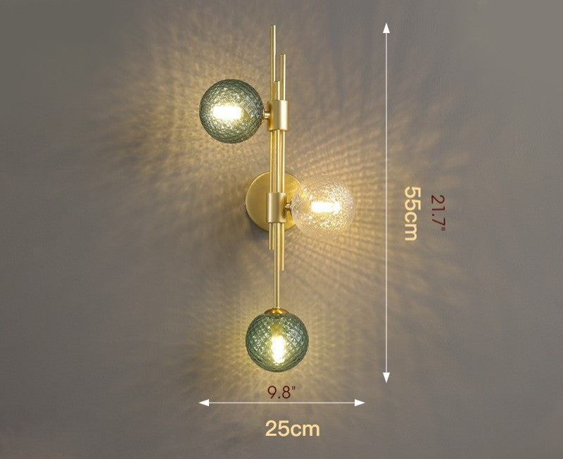 Mieres | Luxury Minimalist Glass LED Wall Lamp, Green + White, Left