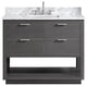Avanity Allie 43 In. Vanity, Twilight Gray/ Silver, Natural 1" Carrara White Marble Countertop and Backsplash