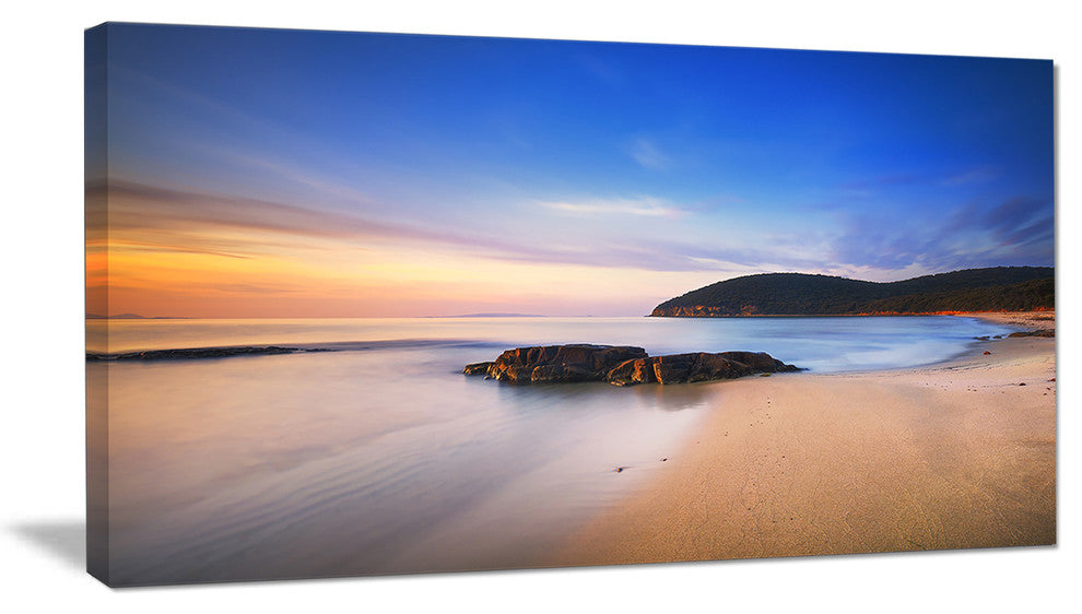 "Beautiful Sunset in Cala Violina Beach" Seashore Wall Art, 1 Panel, 60"x28"