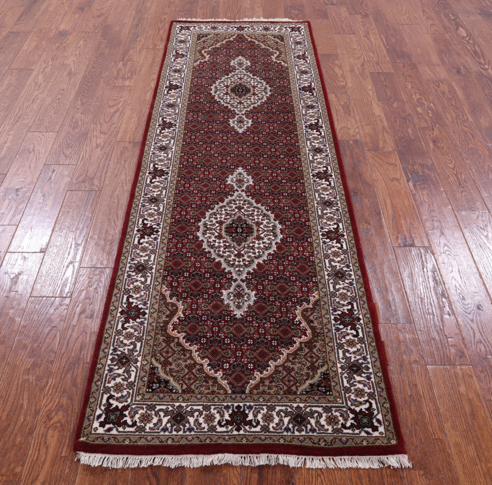 Persian Tabriz Handmade Wool & Silk Runner Rug 2' 8" X 8' 1" - Q13031