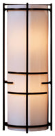 Extended Bars Sconce, Bronze Finish, White Art Glass