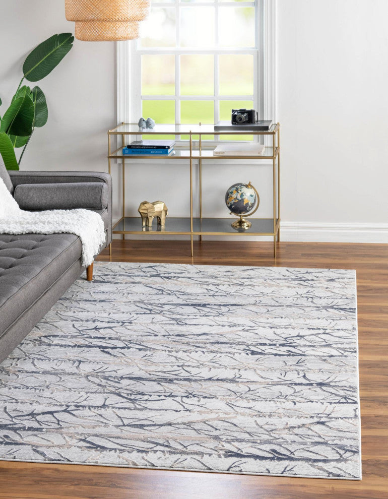 Unique Loom Anne Finsbury Rug, Gray, 5'3"x8'
