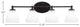 Capri 4-Light Bath Bar, Matte Black/White Marble