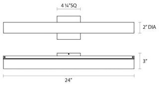 Sonneman 2431-FT Tubo Slim 24" LED Bath Bar - Satin Nickel