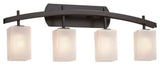 Fusion Archway 4-Light Bath Bar, Square Frosted Shade, Bronze, LED