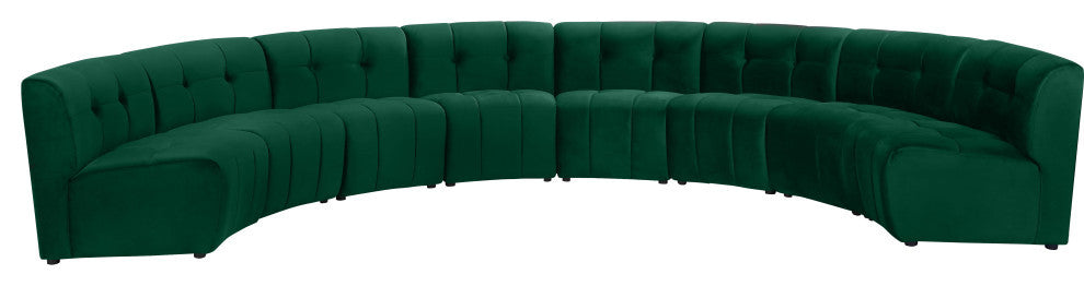 Limitless Velvet Upholstered 8-Piece Modular Sectional, Green