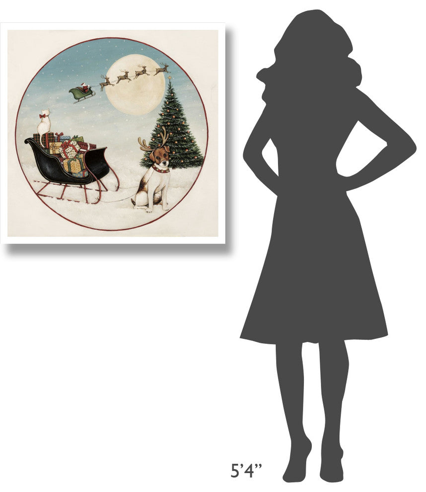 "Merry Lil Sleigh" Digital Paper Print by David Carter Brown, 32"x32"