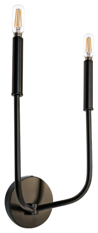 2-Light Incandescent Wall Sconce, Matte Black