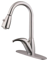 Brushed Nickel Finish Pull-Down Kitchen Faucet LK12B, 1 Hole, 3 Holes