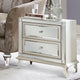AICO Michael Amini Hollywood Loft Upholstered Nightstand, Frost