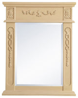 Daisy Wood Frame Mirror 22"x28", Light Antique Beige