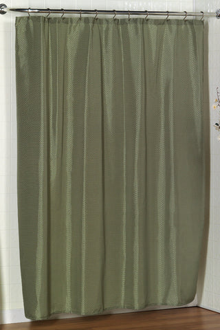 "Lauren" Dobby Fabric Shower Curtain in Sage
