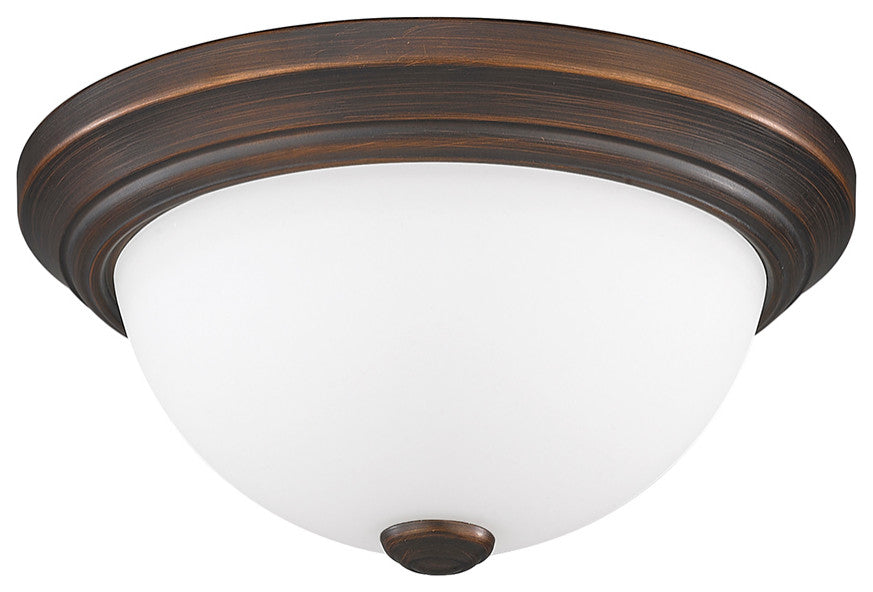 2 Light 11" Rubbed Bronze Flushmount