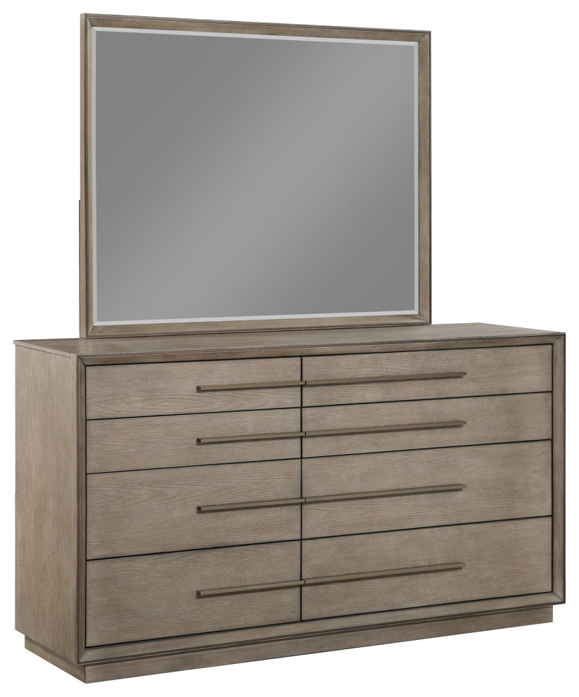 Durango 8-drawer Dresser and Mirror Taupe Oak