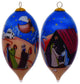 Colorful Nativity Scene Hand Painted Mouth Blown Glass Ornament