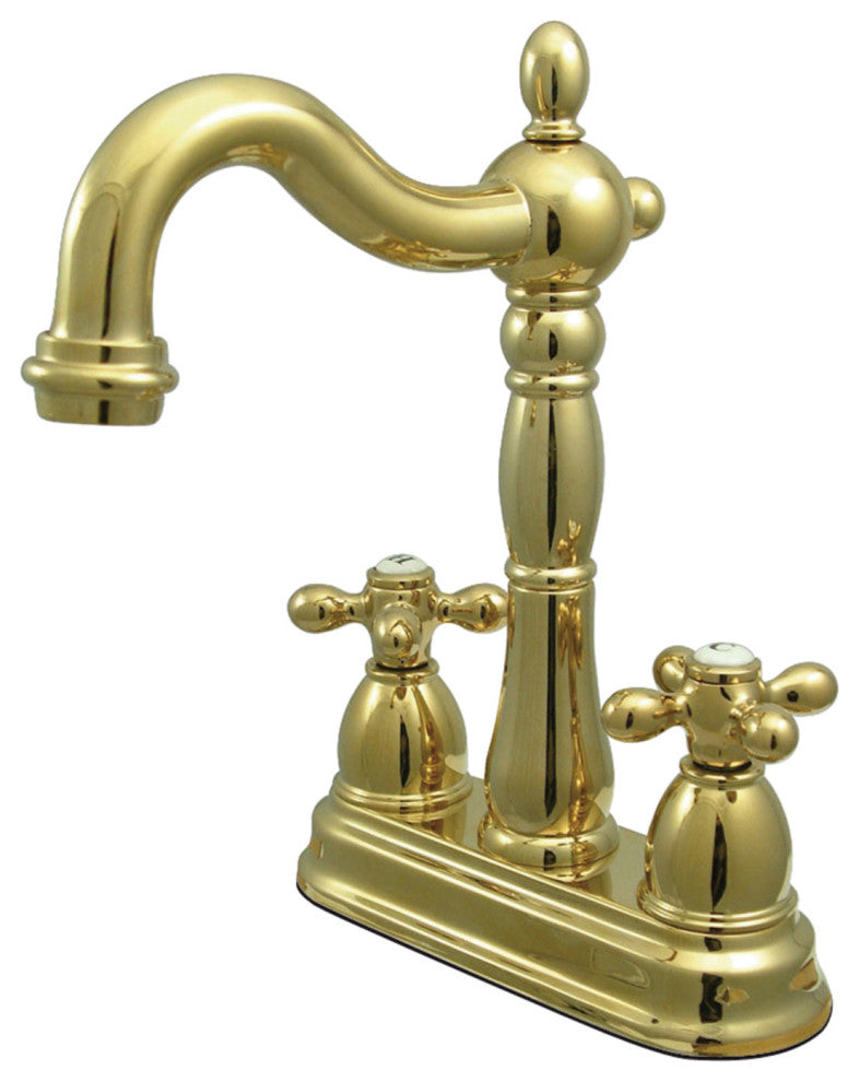 Kingston Brass 4" Centerset Bar Faucet, Polished Brass