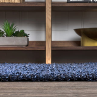 Pata Hand Woven Area Rug, Navy, 9'x12'