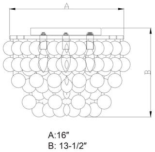 Vaxcel Lighting C0079 Elsa 3 Light 16"W Flush Mount Waterfall - Capiz Shell