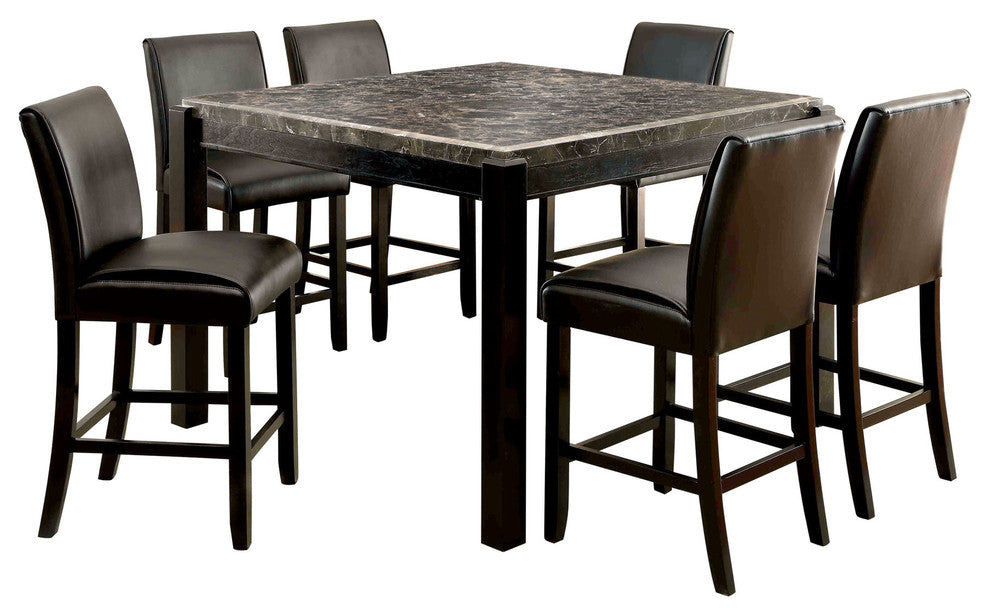 Joneson Leatherette Parson Counter Height Dining Chairs, Set of 2, Black
