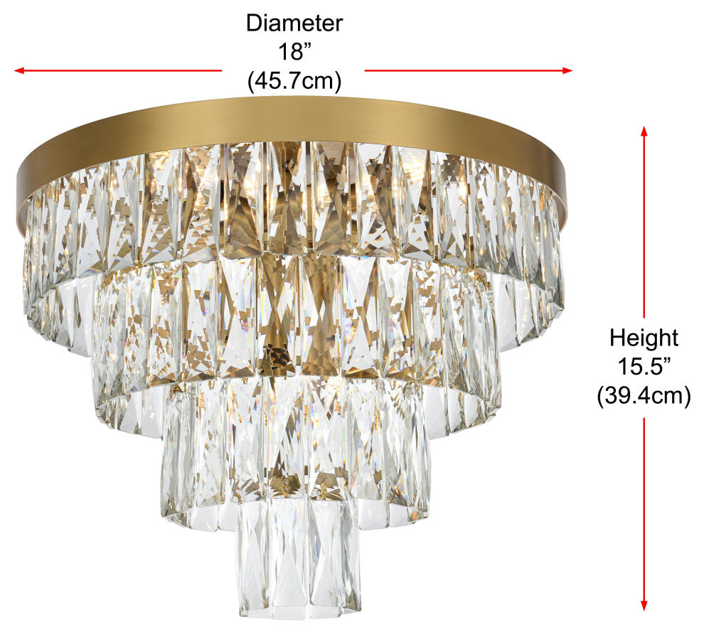 Home Living 18" Flush Mount, Satin Gold