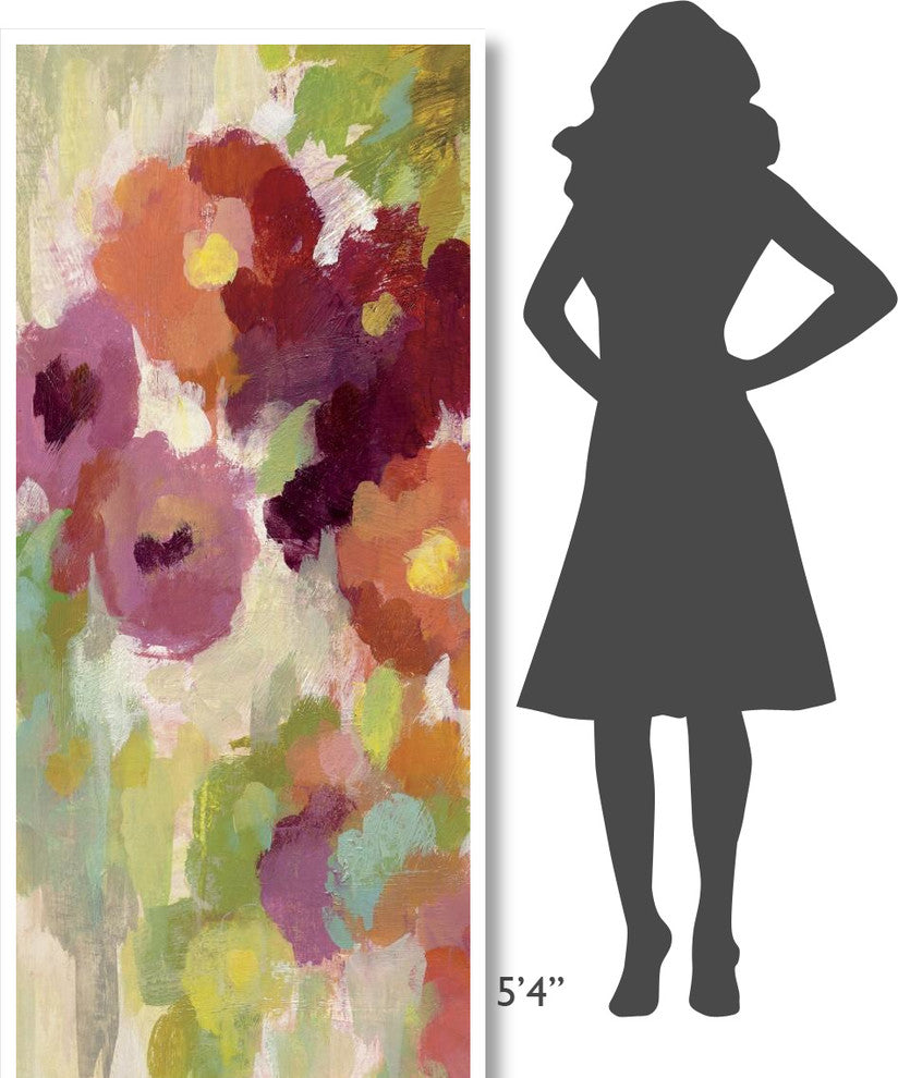 "Coral and Emerald Garden I Panel I" Print by Silvia Vassileva, 32"x77"
